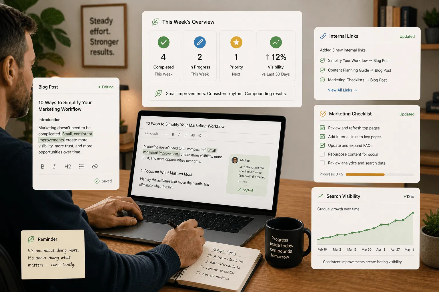 Business owner marketing dashboard