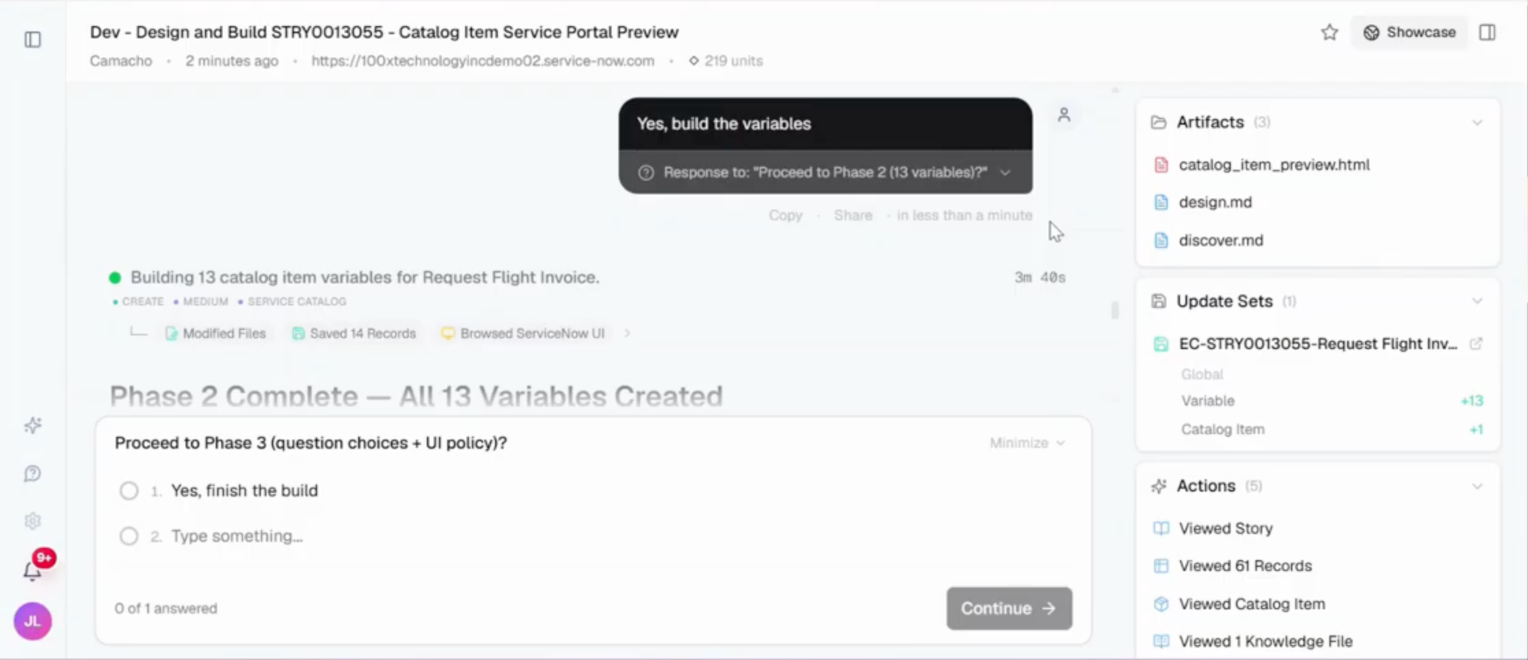 Echelon generating ATF test cases and validating UI policies for a catalog item
